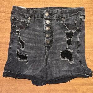 american eagle curvy super high rise jean shorts